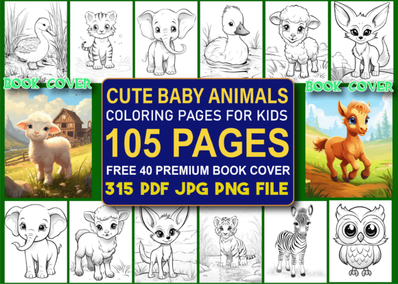 Download Cute Animals Coloring Pages for Kids - Premium Bundle