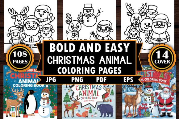 Download 108 Christmas Animal Coloring Pages - Premium Resources