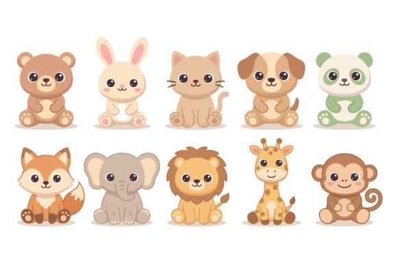 Download Cute Animals Kids Illustration Bundle - Premium Resources